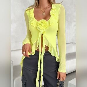 Devine Flower Scoop Neck Long Sleeve Top. A Just Jen Fav
